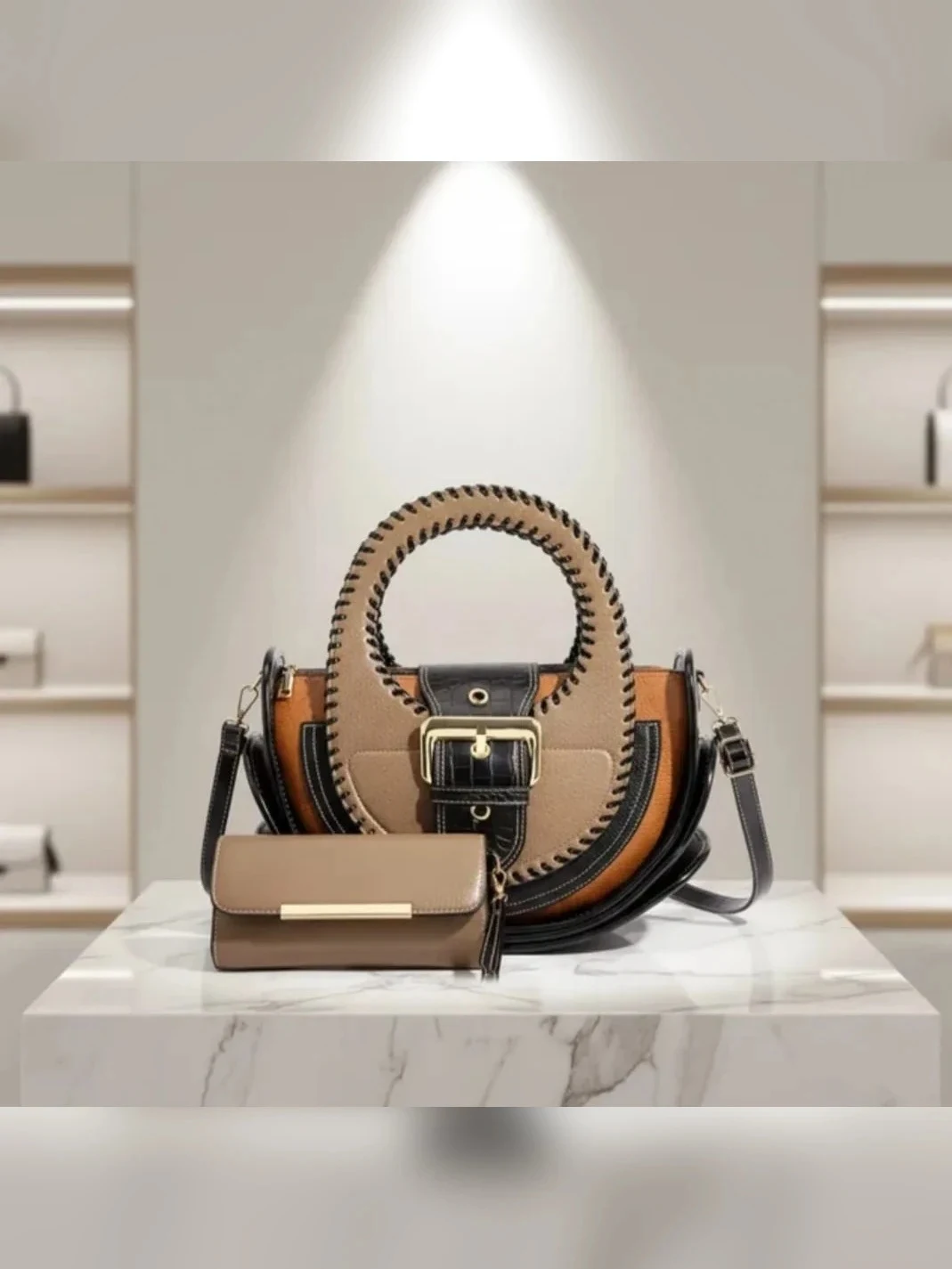 Geantă damă LUNARIA Elegance Khaki — imaginea 2