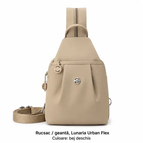Rucsac Urban Flex Bej deschis, vedere frontală