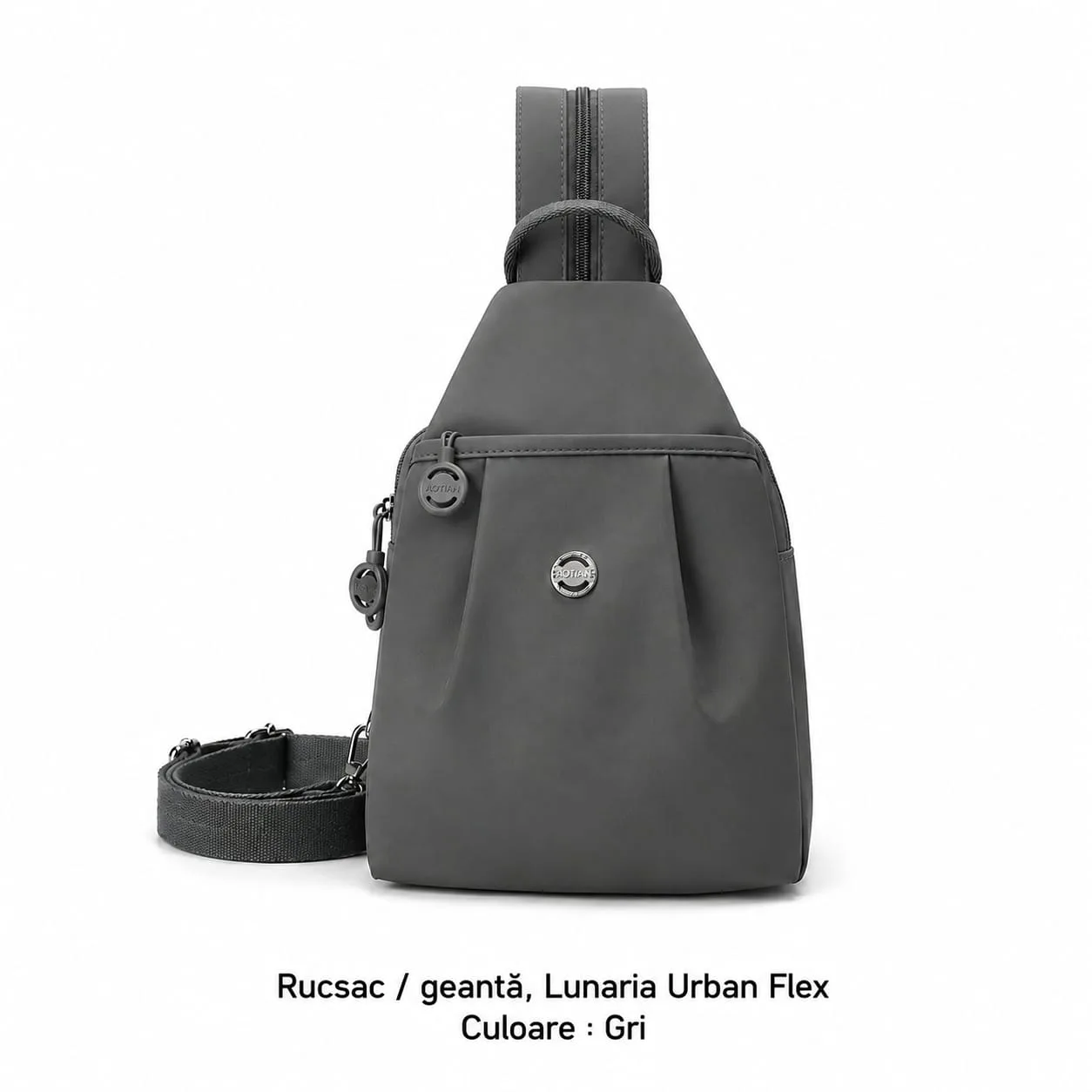 Rucsac Urban Flex Gri polar, vedere frontală