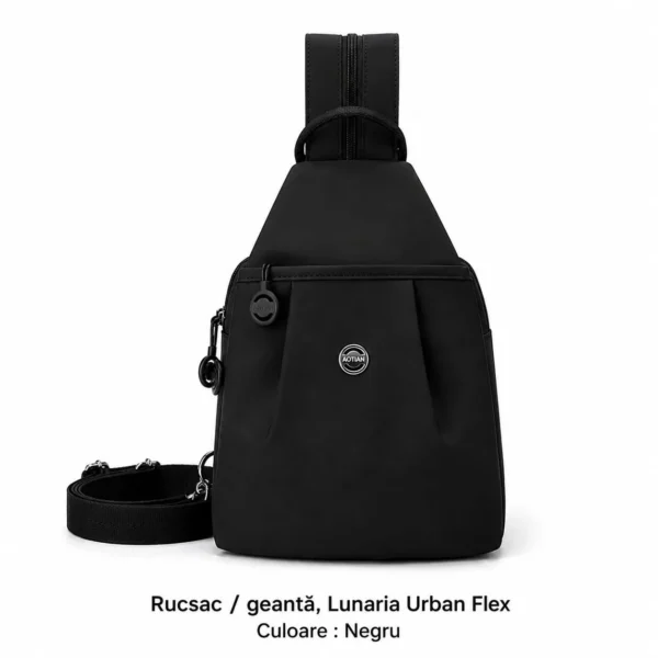 Rucsac Urban Flex Negru, vedere frontală