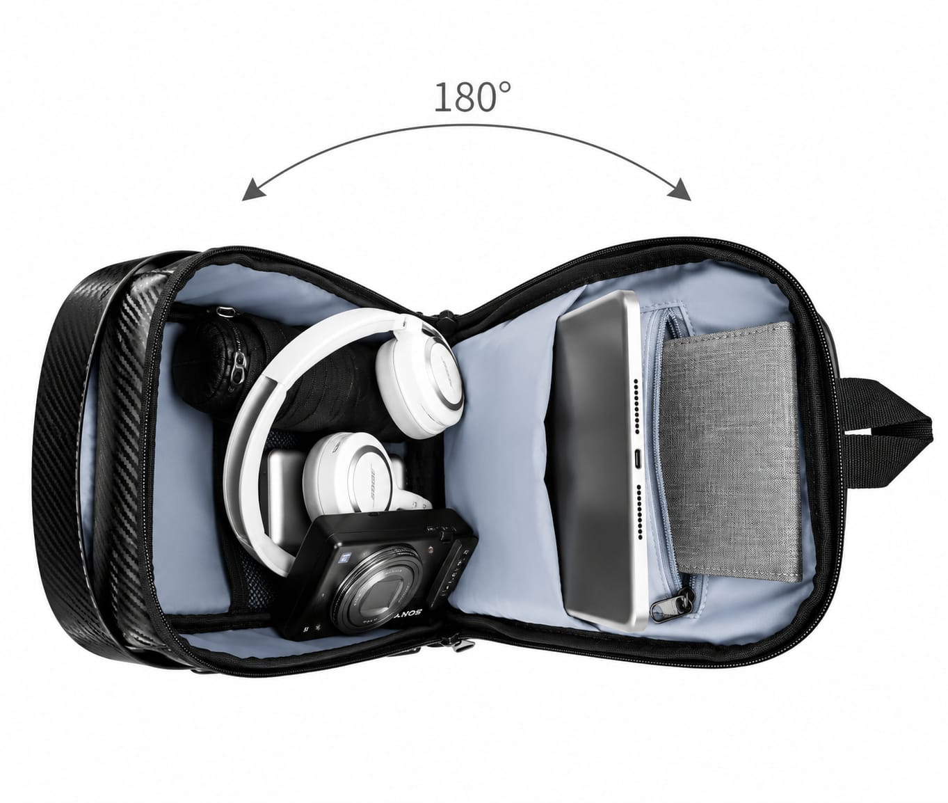 Geantă/Borsetă pentru bărbați Crossbody Lunaria, carbon