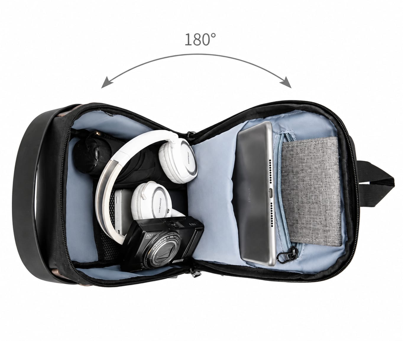 Geantă/Borsetă pentru bărbați Crossbody Lunaria, negru